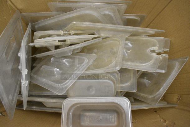 ALL ONE MONEY! Lot of Various Clear Poly Drop In Bin Lids. - Image 1 of 3