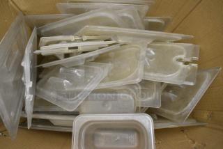 ALL ONE MONEY! Lot of Various Clear Poly Drop In Bin Lids.