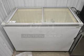 Fricon Metal Commercial Chest Freezer Merchandiser. 115 Volts, 1 Phase. Tested and Powers On But Does Not Get Cold
