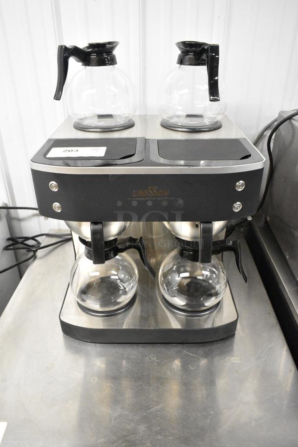 2023 Crosson CB-GD4 Metal Countertop Coffee Machine w/ 4 Coffee Pots and 2 Metal Brew Baskets. 120 Volts, 1 Phase. - Image 1 of 6