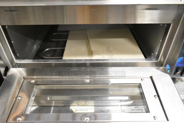 2022 Hoocoo CMO-1 Stainless Steel Commercial Countertop Electric Powered Single Deck Pizza Oven w/ Broken Cooking Stone. 120 Volts, 1 Phase. Tested and Working! - Image 4 of 6