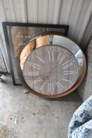 3 Various Items Including Clock and Sign. 3 Times Your Bid!