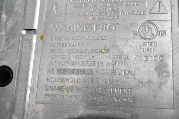 Waring WC1000 Metal Countertop Coffee Machine. 120 Volts, 1 Phase. - Image 4 of 5
