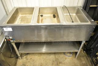 Eagle SDHT3-240 Stainless Steel Commercial Electric Powered 3 Bay Steam Table. 240 Volts.