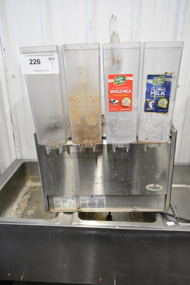 Crathco E47/E49-3 Stainless Steel Commercial Countertop Refrigerated Beverage Machine w/ 4 Hoppers. 115 Volts, 1 Phase. Tested and Working! - Image 1 of 5