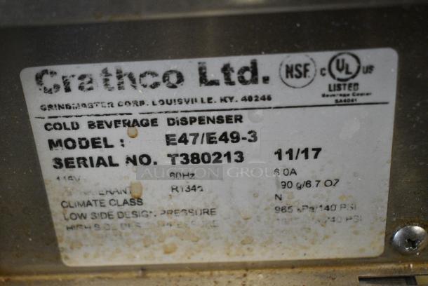Crathco E47/E49-3 Stainless Steel Commercial Countertop Refrigerated Beverage Machine w/ 4 Hoppers. 115 Volts, 1 Phase. Tested and Working! - Image 4 of 5