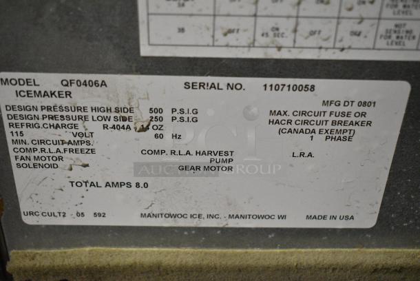Manitowoc QF0406A Stainless Steel Commercial Self Contained Undercounter Ice Machine. 115 Volts, 1 Phase. - Image 5 of 10