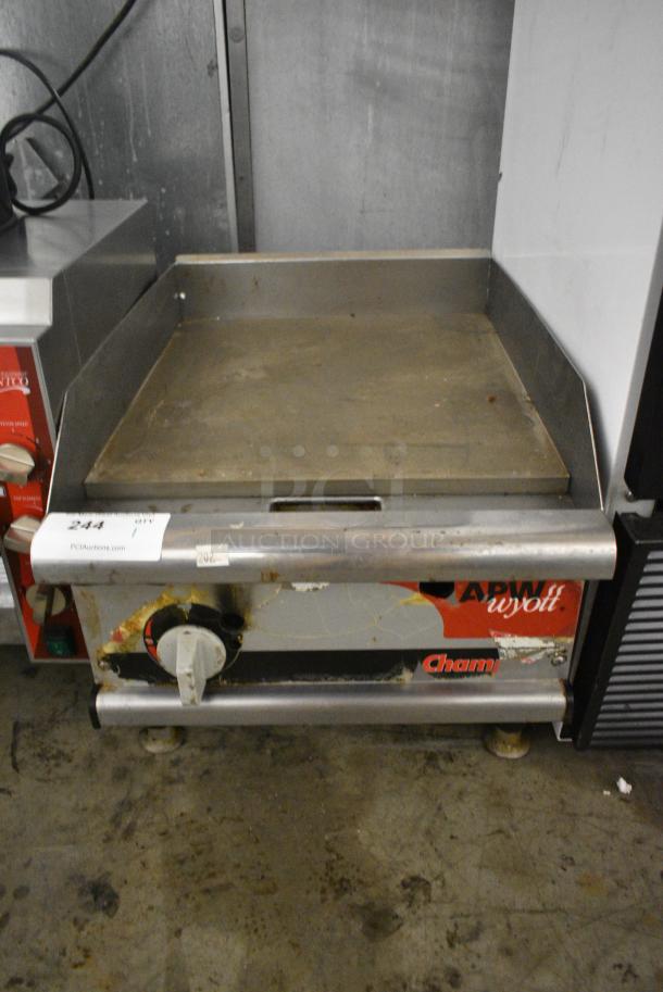 APW Wyott Champion Stainless Steel Commercial Countertop Natural Gas Powered Flat Top Griddle. - Image 1 of 6