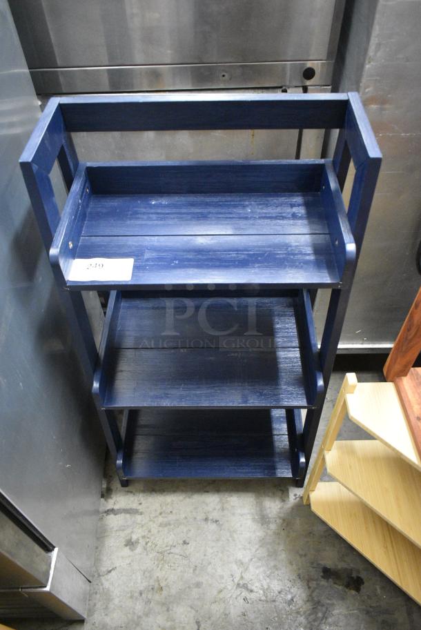 Blue Wooden Shelving Unit - Image 1 of 3