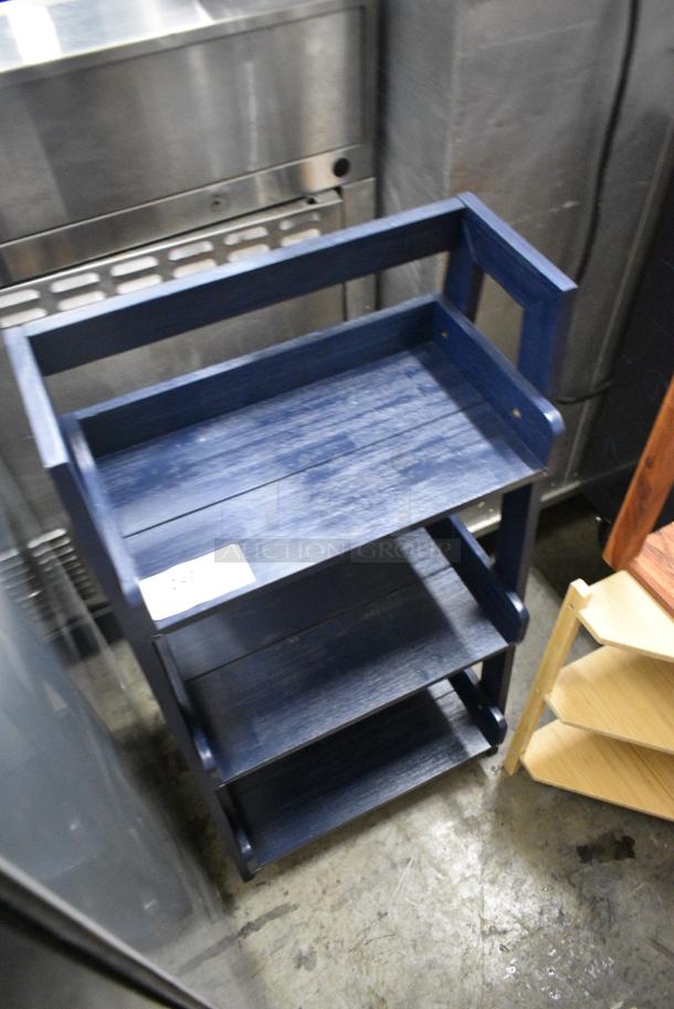 Blue Wooden Shelving Unit - Image 2 of 3