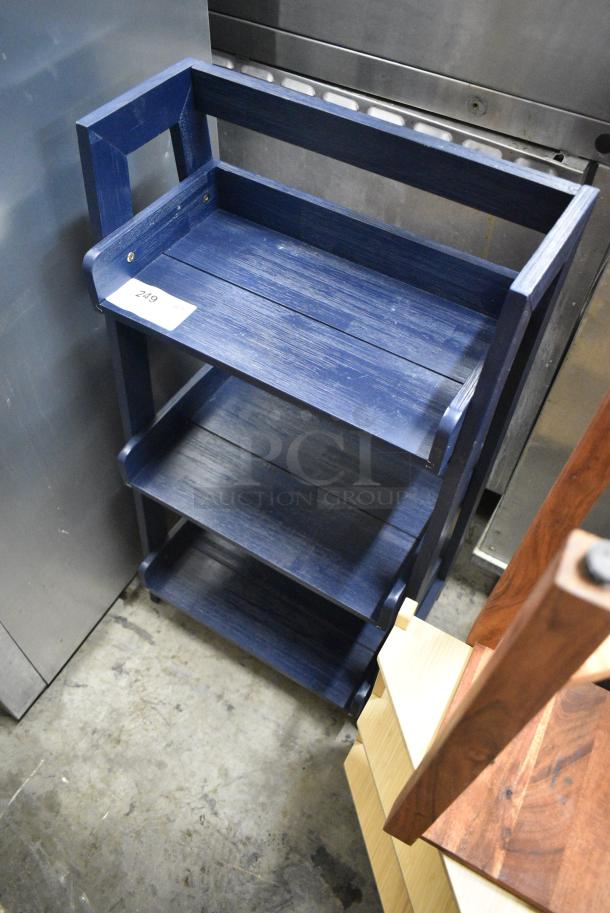 Blue Wooden Shelving Unit - Image 3 of 3