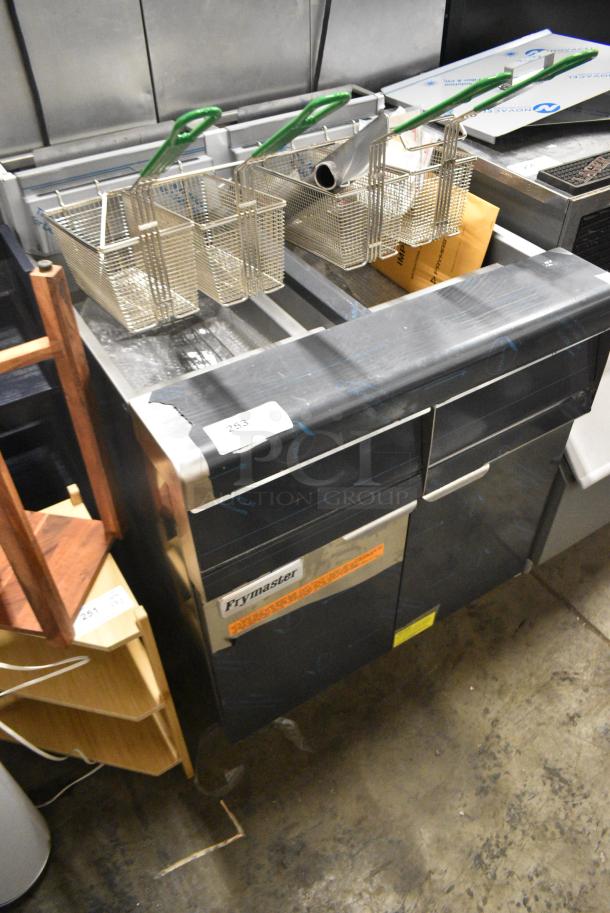 BRAND NEW SCRATCH AND DENT! 2024 Frymaster MJ240 Stainless Steel Commercial Floor Style Natural Gas Powered 2 Bay Deep Fat Fryer w/ 4 Metal Fry Baskets. 110,000 BTU. - Image 2 of 6
