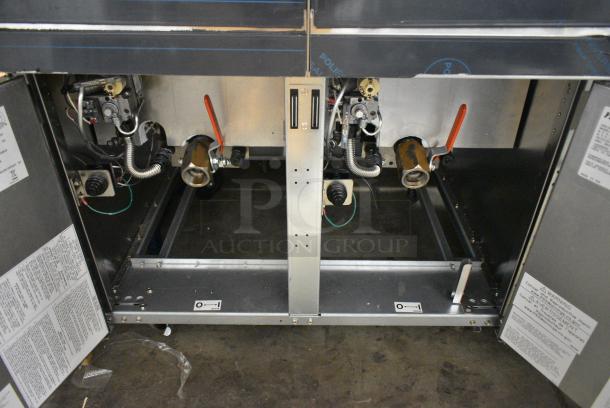 BRAND NEW SCRATCH AND DENT! 2024 Frymaster MJ240 Stainless Steel Commercial Floor Style Natural Gas Powered 2 Bay Deep Fat Fryer w/ 4 Metal Fry Baskets. 110,000 BTU. - Image 4 of 6