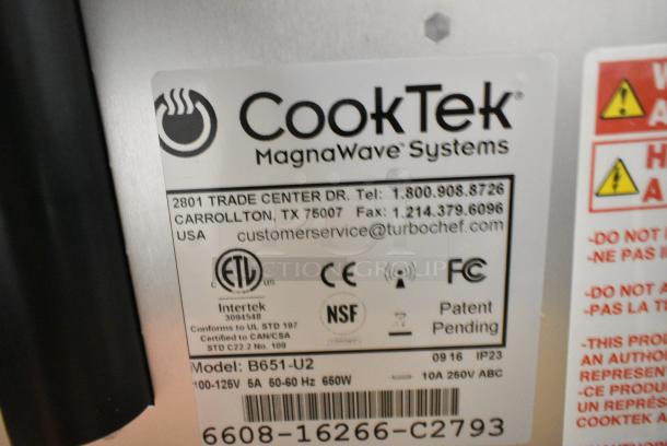 2023 CookTek B651-U2 Metal Single Burner Induction Range. 100-120 Volts, 1 Phase. - Image 5 of 6