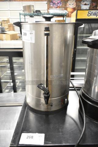 Avantco 177CU110ETL Stainless Steel Countertop Percolating Urn. No Lid. 120 Volts, 1 Phase.