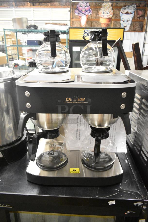 2024 Crosson CB-GD4 Metal Countertop Coffee Machine w/ 4 Coffee Pots and 2 Metal Brew Baskets. 120 Volts, 1 Phase. - Image 1 of 6