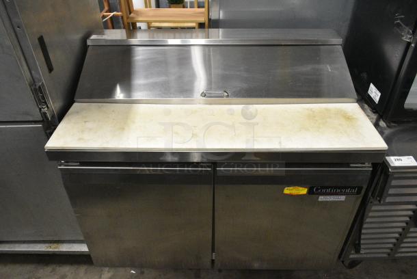 Continental Stainless Steel Commercial Sandwich Salad Prep Table Bain Marie Mega Top on Commercial Casters. 115 Volts, 1 Phase. Tested and Powers On But Does Not Get Cold - Image 1 of 7