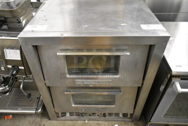Bakers Pride P46S Stainless Steel Commercial Countertop Electric Powered 2 Deck Pizza Oven w/ Cooking Stones. 208 Volts. - Image 1 of 7