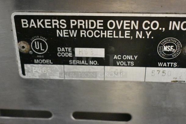 Bakers Pride P46S Stainless Steel Commercial Countertop Electric Powered 2 Deck Pizza Oven w/ Cooking Stones. 208 Volts. - Image 6 of 7