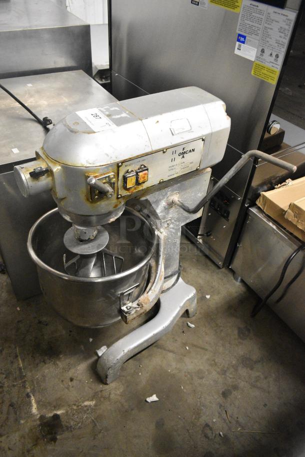 Omcan SP-200 Metal Commercial Planetary Dough Mixer w/ Mixing Bowl, Dough Hook and Paddle Attachment. 115 Volts, 1 Phase. Tested and Working! - Image 1 of 8