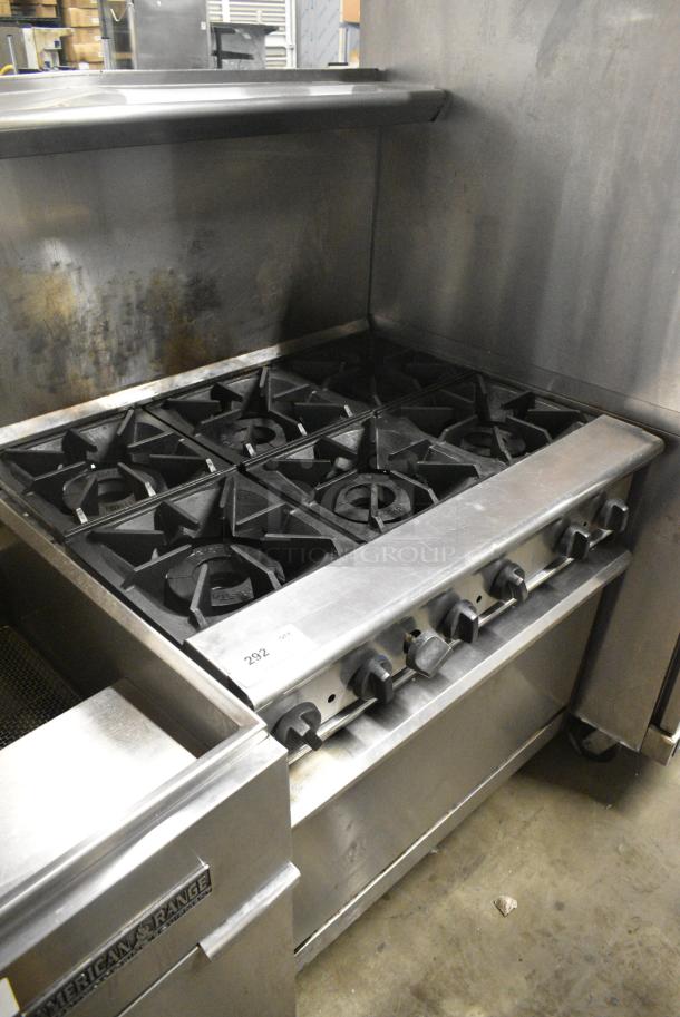 Tristar TSR-6-E Stainless Steel Commercial Natural Gas Powered 6 Burner Range w/ Oven, Over Shelf and Back Splash. - Image 2 of 7