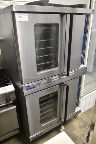2 Duke 6/13 Stainless Steel Commercial Natural Gas Powered Full Size Convection Oven w/ View Through Door, Solid Door, Metal Oven Racks. 2 Times Your Bid!