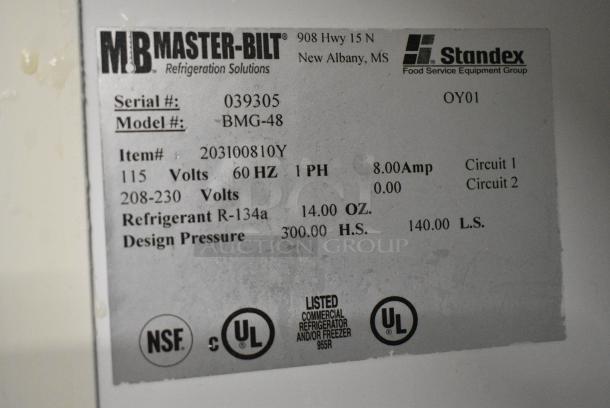 Master-Bilt BMG-48 Metal Commercial 2 Door Reach In Cooler Merchandiser. 115/208-230 Volts, 1 Phase. Tested and Powers On But Does Not Get Cold - Image 6 of 7