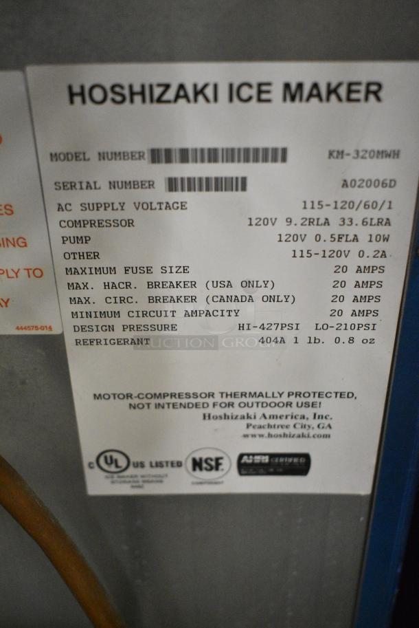 Hoshizaki KM-320MWH Stainless Steel Commercial Ice Head. 115-120 Volts, 1 Phase. - Image 4 of 5