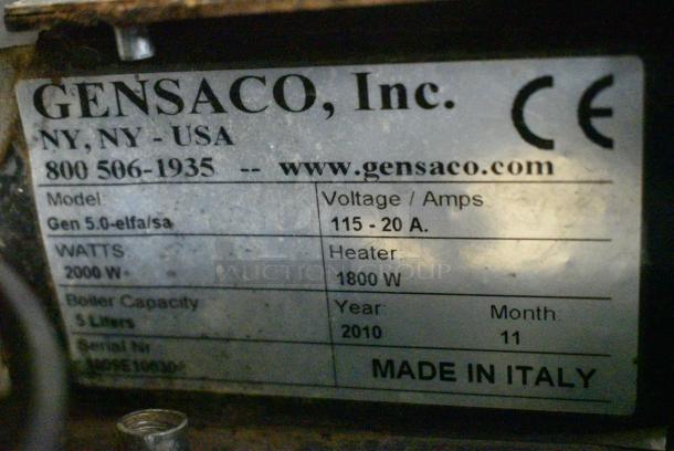 Gensaco GEN 5.0-elfa/sa Stainless Steel Commercial Countertop Single Group Espresso Machine w/ Portafilter and Steam Wand. 115 Volts, 1 Phase. - Image 7 of 8