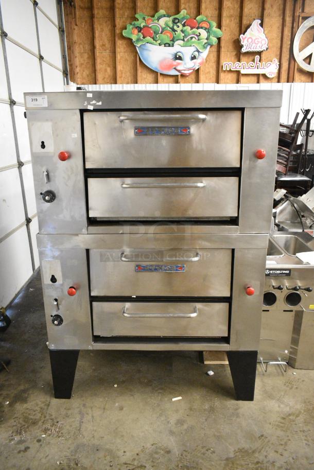 2 Attias Stainless Steel Commercial Natural Gas Powered Single Deck Pizza Oven. 2 Times Your Bid! - Image 1 of 12