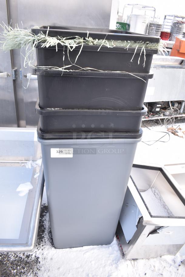 6 Poly Trash Cans. 6 Times Your Bid! - Image 1 of 3