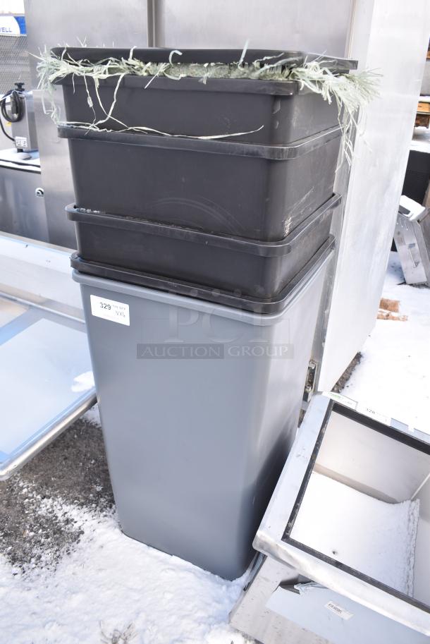 6 Poly Trash Cans. 6 Times Your Bid! - Image 2 of 3