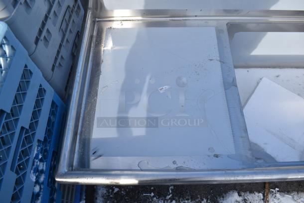 BRAND NEW SCRATCH AND DENT! Regency 600S3242424C Stainless Steel L Shaped 3 Bay Sink w/ Dual Drain Boards. No Legs. - Image 3 of 5