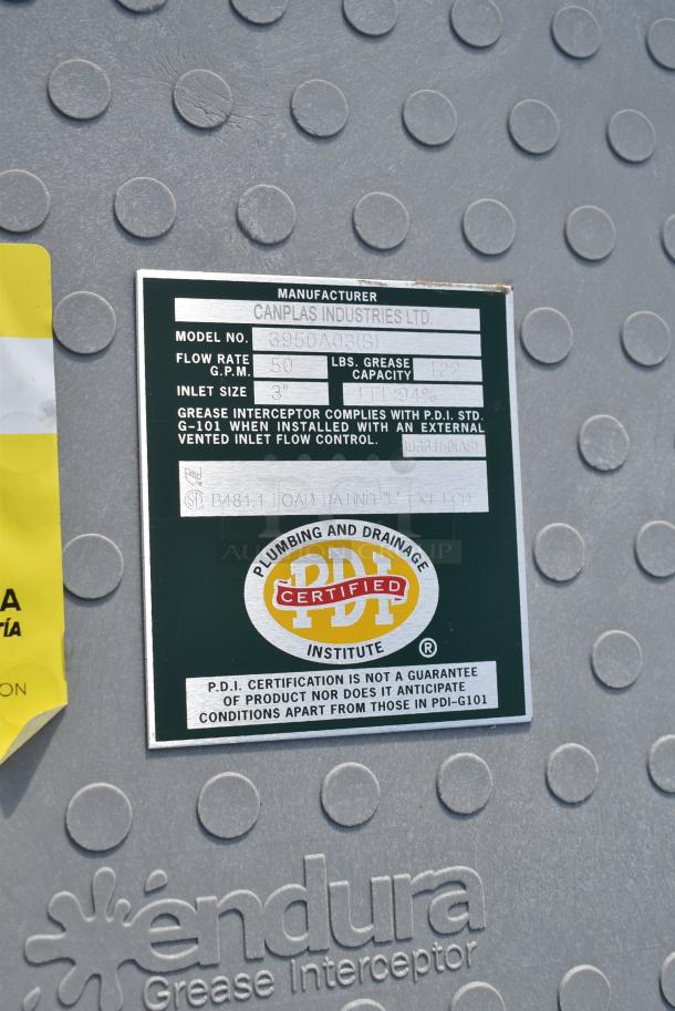 BRAND NEW SCRATCH AND DENT! Canplas 3950A03(S) Metal Commercial Grease Trap - Image 4 of 4