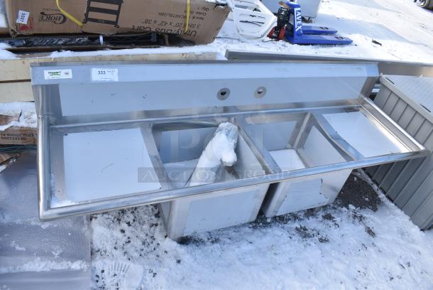 BRAND NEW SCRATCH AND DENT! Regency 600S21717218 Stainless Steel 2 Bay Sink w/ Dual Drain Boards. - Image 1 of 6