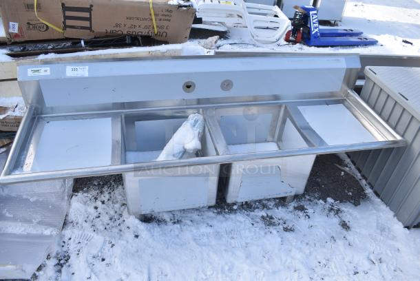 BRAND NEW SCRATCH AND DENT! Regency 600S21717218 Stainless Steel 2 Bay Sink w/ Dual Drain Boards. - Image 2 of 6