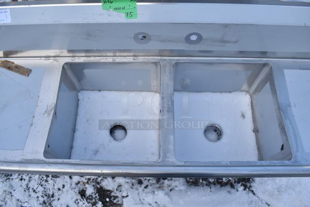 BRAND NEW SCRATCH AND DENT! Regency 600S21717218 Stainless Steel 2 Bay Sink w/ Dual Drain Boards. No Legs. - Image 4 of 5