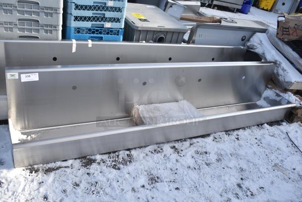 BRAND NEW SCRATCH AND DENT! Regency 600HSMSB1896 Wall-Mounted 96" x 17 1/2" Hand Sink for 4 Single-Inlet Faucets - Image 1 of 4