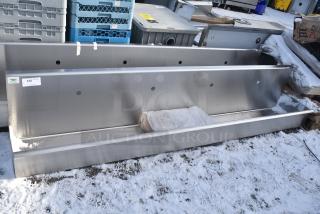 BRAND NEW SCRATCH AND DENT! Regency 600HSMSB1896 Wall-Mounted 96" x 17 1/2" Hand Sink for 4 Single-Inlet Faucets