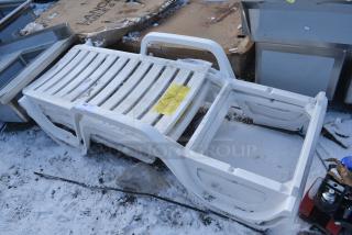 BRAND NEW SCRATCH AND DENT! Grosfillex Bahia White Poly Chaise Lounger