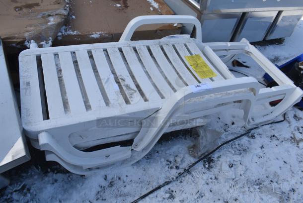 BRAND NEW SCRATCH AND DENT! Grosfillex Bahia White Poly Chaise Lounger - Image 2 of 4