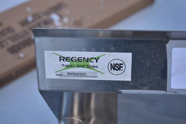 BRAND NEW SCRATCH AND DENT! Regency 600S32323 78" 16-Gauge Stainless Steel Three Compartment Commercial Sink with Stainless Steel Legs, Cross Bracing, and without Drainboards - 23" x 23" x 12" Bowls - Image 5 of 5