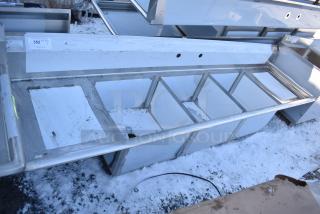 BRAND NEW SCRATCH AND DENT! Steelton 522CS31818LR 90" 18-Gauge Stainless Steel Three Compartment Commercial Sink with 2 Drainboards - 18" x 18" x 12" Bowls. No Legs.