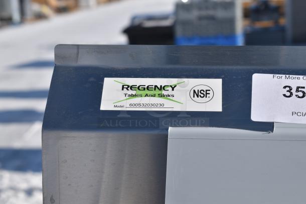 BRAND NEW SCRATCH AND DENT! Regency 600S31620224 16 Gauge Stainless Steel Three Compartment Commercial Sink with 2 Drainboards. No Legs. - Image 7 of 7