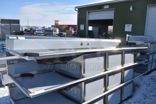 BRAND NEW SCRATCH AND DENT! Regency 600S31620224 16 Gauge Stainless Steel Three Compartment Commercial Sink with 2 Drainboards. No Legs.