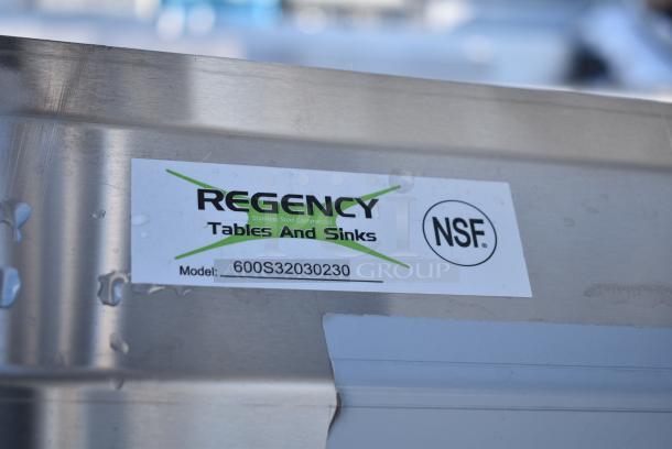 BRAND NEW SCRATCH AND DENT! Regency 600S31620224 16 Gauge Stainless Steel Three Compartment Commercial Sink with 2 Drainboards. No Legs. - Image 5 of 5
