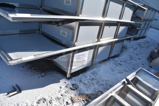BRAND NEW SCRATCH AND DENT! Regency 600S31620224 16 Gauge Stainless Steel Three Compartment Commercial Sink with 2 Drainboards. No Legs. - Image 2 of 5