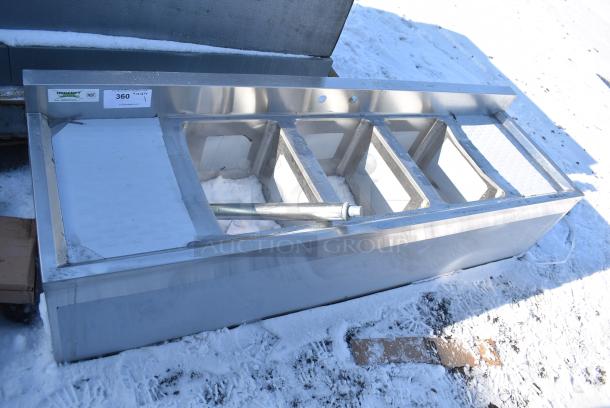 BRAND NEW SCRATCH AND DENT! Regency 600B31014213 3 Bowl Underbar Sink with Two Drainboards - 60" x 18 3/4". No Legs. - Image 1 of 5