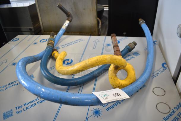 3 Gas Hoses; 2 Blue and 1 Yellow. 3 Times Your Bid! - Image 1 of 4