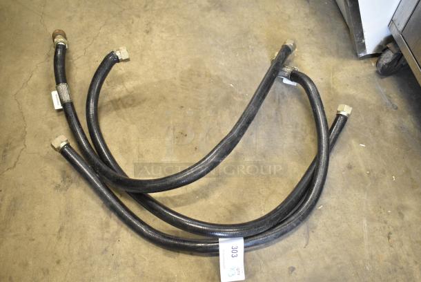 3 Black Gas Hoses. 3 Times Your Bid! - Image 1 of 4